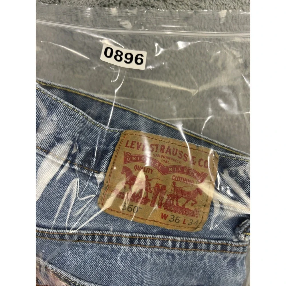 Levis‎ 560 Men Blue Denim Baggy Relaxed Comfort Fit Jeans 36x34 (34x31 actual)